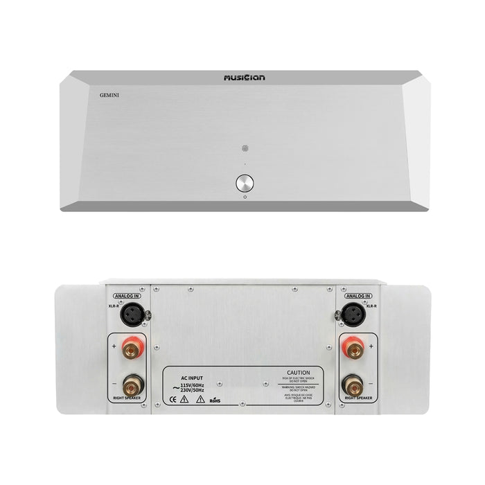 Musician GEMINI Fully Balanced Class AB Power Amplifier – 120W/220W XLR HiFi Stereo Amp