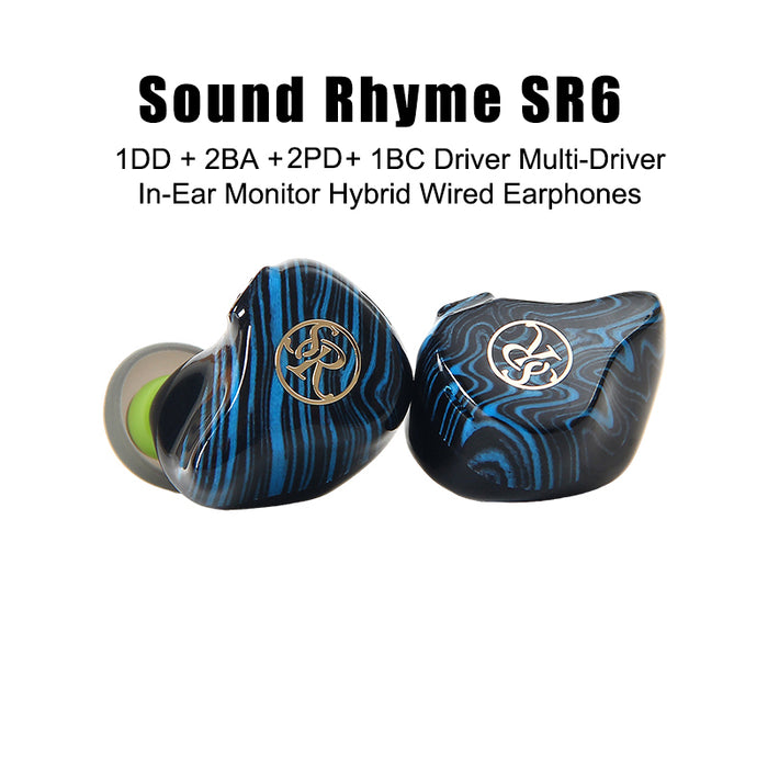 Sound Rhyme SR6 1DD + 2BA + 2PD+ 1BC Multi-Driver In-Ear Monitor Wired Earphones