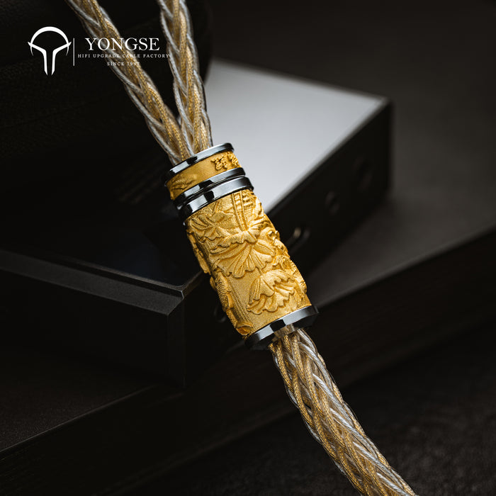 YONGSE Koi Fish High Quality Earphone cable Pure Silver Gold-plated with Pure Silver