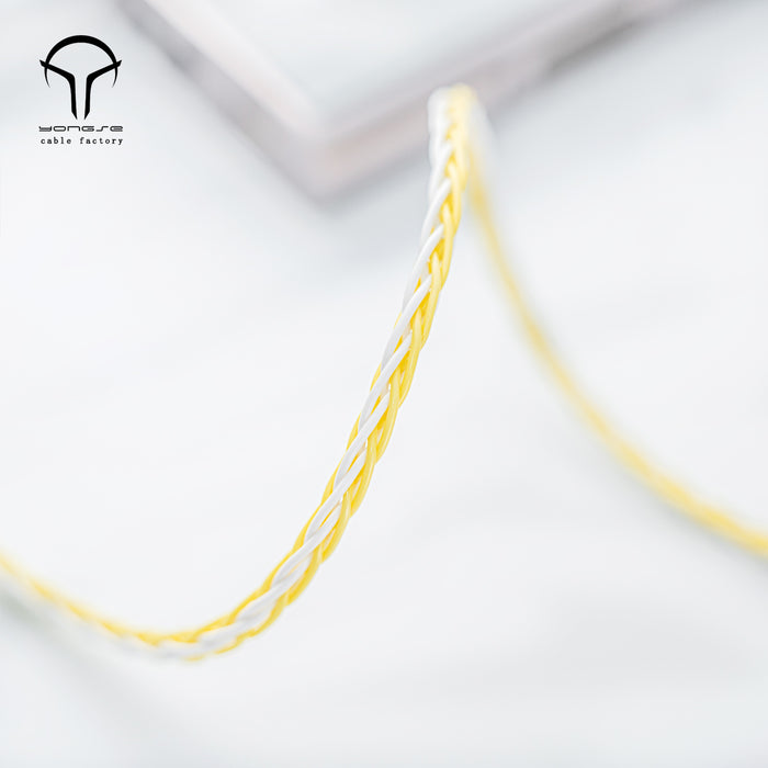 YONGSE Daisy 6N High Quality 8 Strands Silver Plated Single Crystal Copper Earphone cable