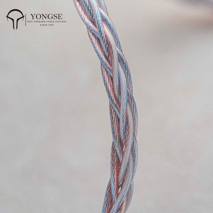 YONGSE Spark 8core 6N Litz Structure Hybrid Braid Furukawa Oxygen-Free Copper + Silver-plated Copper Earphone Upgrade Cable