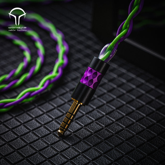 YONGSE Genesis High Quality 19AWG 4 strands 6N Silver Plated Single Crystal Copper Earphone cable