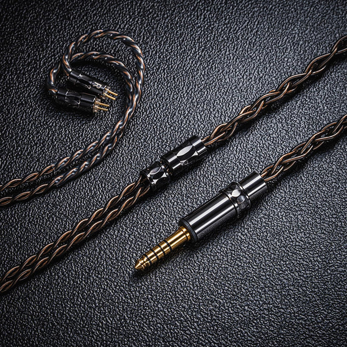 YONGSE BlackKnight 4core Pure Silver + OCC + Silver-plated Cingle Crystal Copper Interchangeable 3.5+4.4mm Plug