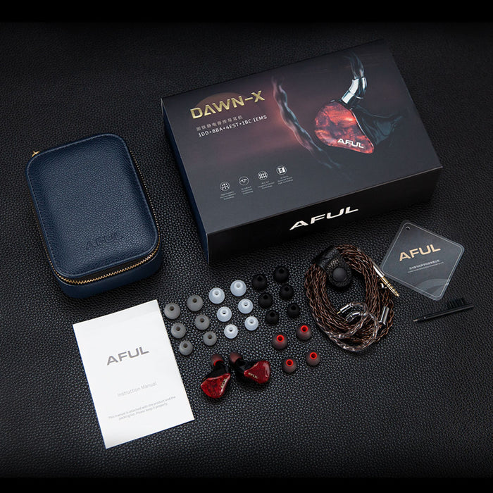 AFUL DAWN-X Flagship Earphones 1DD+8BA+4EST+1BC Hybrid Drivers In-ear Monitor Earphone with 6N Single-Crystal Copper Cable