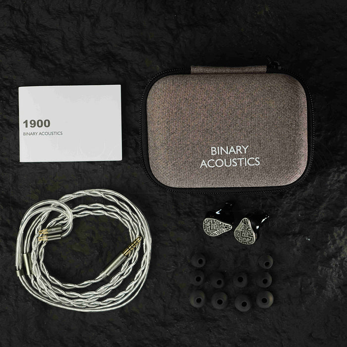 Binary 1900 Hybrid IEMs 10mm DD+6mm Passive Diaphragm+4BA CNC 3-Way Crossover 6N Silver Cable 3.5/4.4mm HiFi In-Ear Earphone