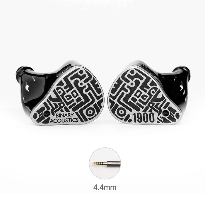 Binary 1900 Hybrid IEMs 10mm DD+6mm Passive Diaphragm+4BA CNC 3-Way Crossover 6N Silver Cable 3.5/4.4mm HiFi In-Ear Earphone