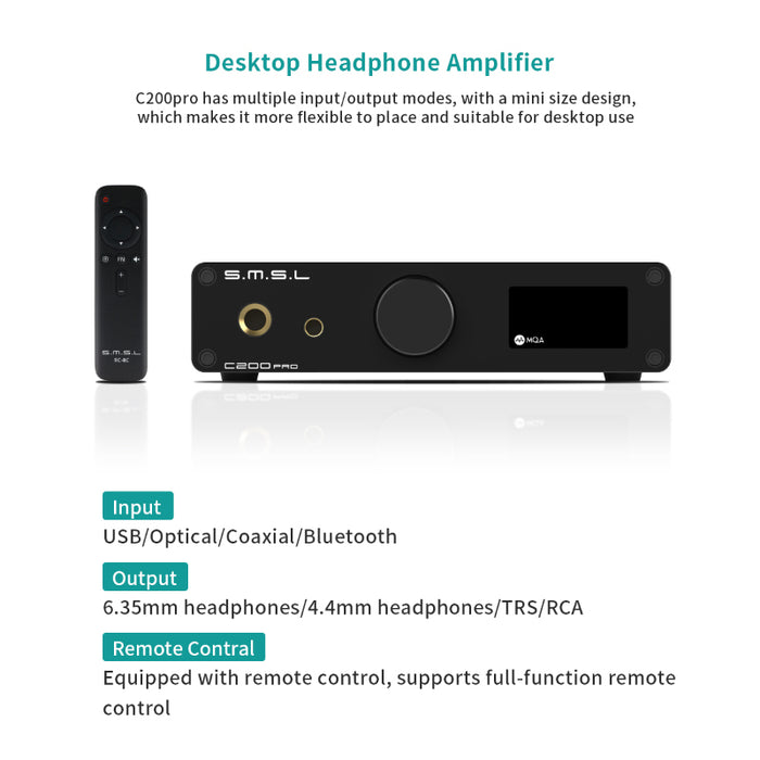 SMSL C200PRO DAC Headphone AmplifierES903902M Chip