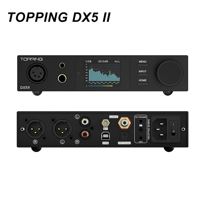 TOPPING DX5 II Fully Balanced DAC & Headphone Amp Combo Dual ES9039Q2M DSD512 PCM768kHz LDAC Decoder amplifier