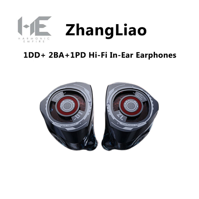 HARMONIC EMPIRE HE ZhangLiao 1DD+ 2BA+1PD Hi-Fi In-Ear Earphones Wired Earbuds with Furukawa OFC Cable