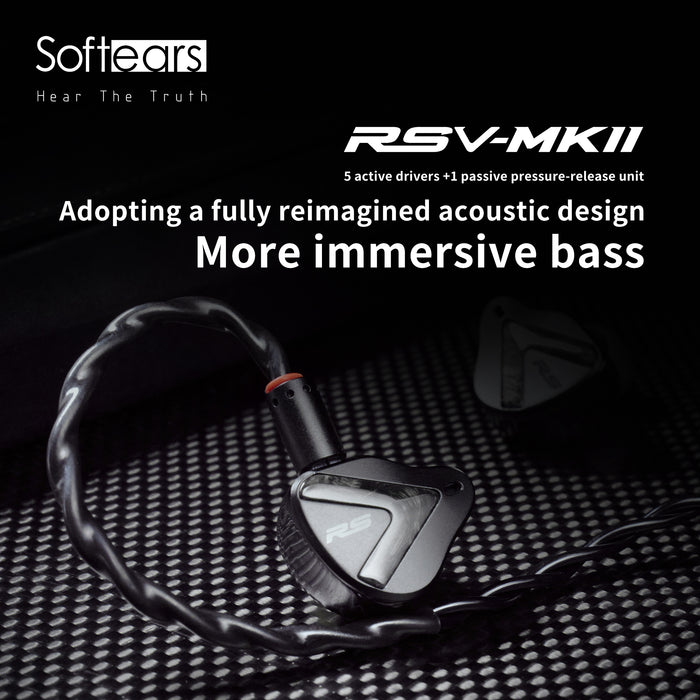 Softears RSV MKII Earphones 5 active drivers+1 passive pressure-release lEM 6N7 high-conductivity copper cable In-Ear Monitor