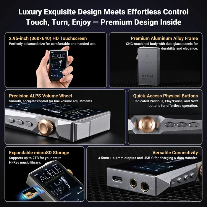 HIDIZS AP80 Pro Max Hi-Res Audio MP3 Player All-in-One Streaming HIFI Music Bluetooth 5.1 Dual ES9219C USB DAC MQA E-book