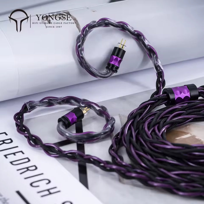 YONGSE DemonKing Flagship Earphone Upgrade Cable | 8-Core Monocrystalline Copper & Silver-Plated Hi-Fi Audio Cable