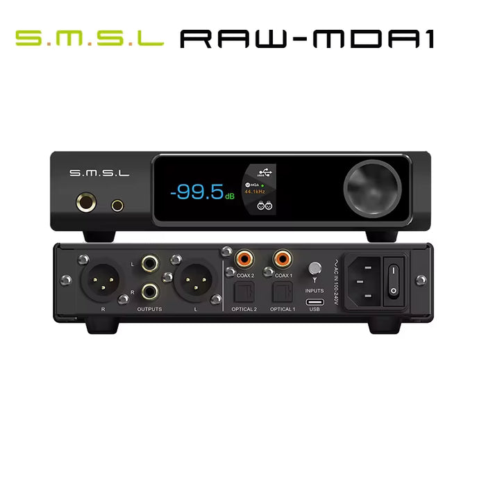 SMSL RAW-MDA1 Dual ES9039Q2M Audio DAC & Headphone Amp | XMOS XU316 & MQA Support