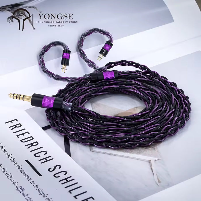 YONGSE DemonKing Flagship Earphone Upgrade Cable | 8-Core Monocrystalline Copper & Silver-Plated Hi-Fi Audio Cable