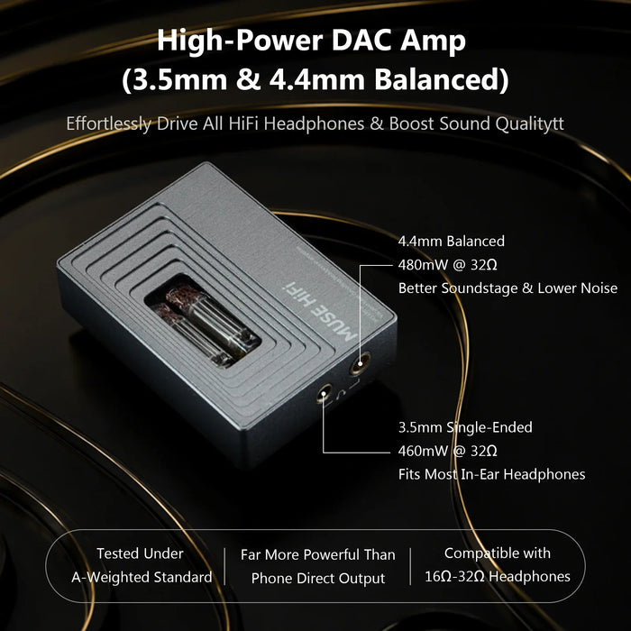 MUSEHiFi M3 Ultra JAN6418 Vacuum Tube Portable USB-C DAC & AMP TypeC Decoding Headphone Amplifier