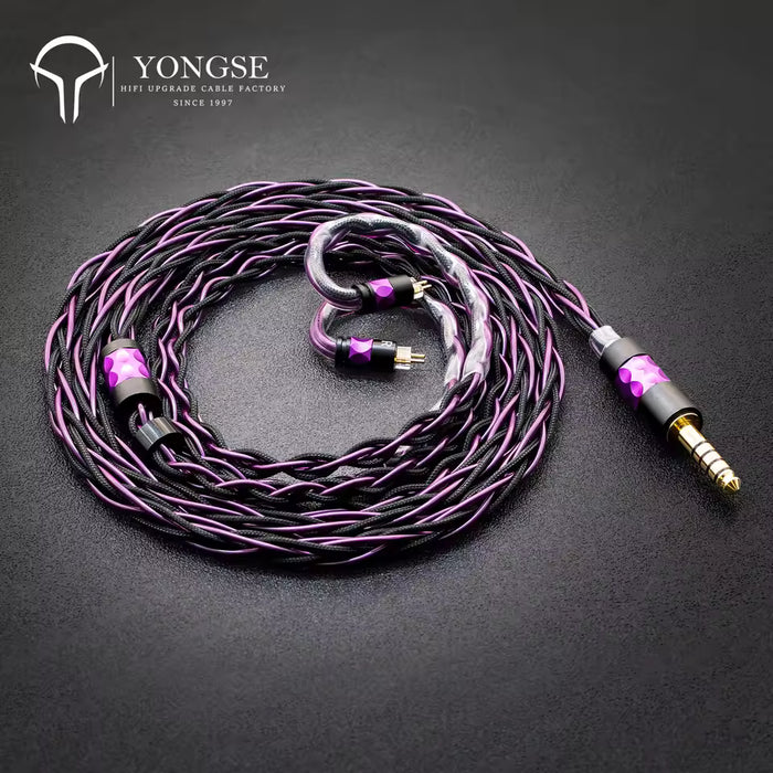 YONGSE DemonKing Flagship Earphone Upgrade Cable | 8-Core Monocrystalline Copper & Silver-Plated Hi-Fi Audio Cable