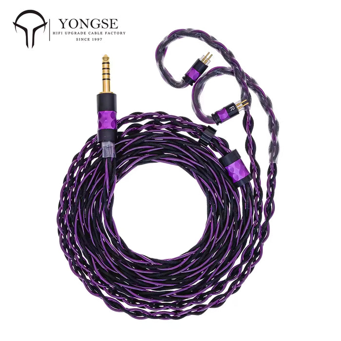 YONGSE DemonKing Flagship Earphone Upgrade Cable | 8-Core Monocrystalline Copper & Silver-Plated Hi-Fi Audio Cable