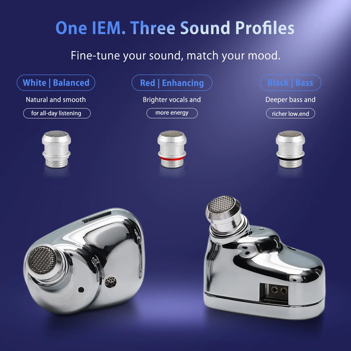 JUZEAR Nimbus HiFi IEM Dynamic In-ear Earphone 3 Tuning Nozzles 3.5+4.4mm/ 3.5mm+Type-C Mic Gaming Headphone Music Earbuds