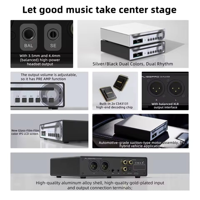 SMSL PL100 Pro MQA-CD Player | Dual CS43131 Audio DAC & Headphone Amplifier