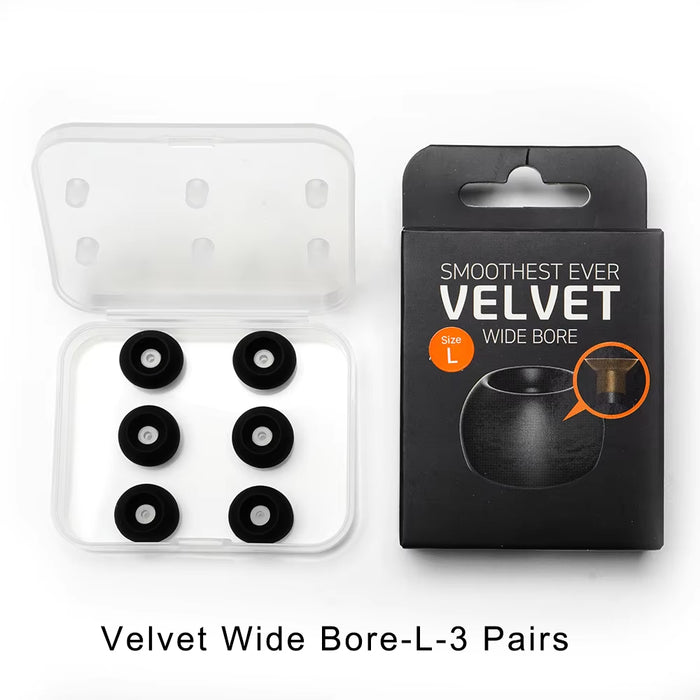 ELOIT / DIVINUS Velvet Wide Bore Silicone Earphone Eartips For 4-6mm Nozzle, Soft Deeply Ear Tips For Earbuds Dunu AFUL