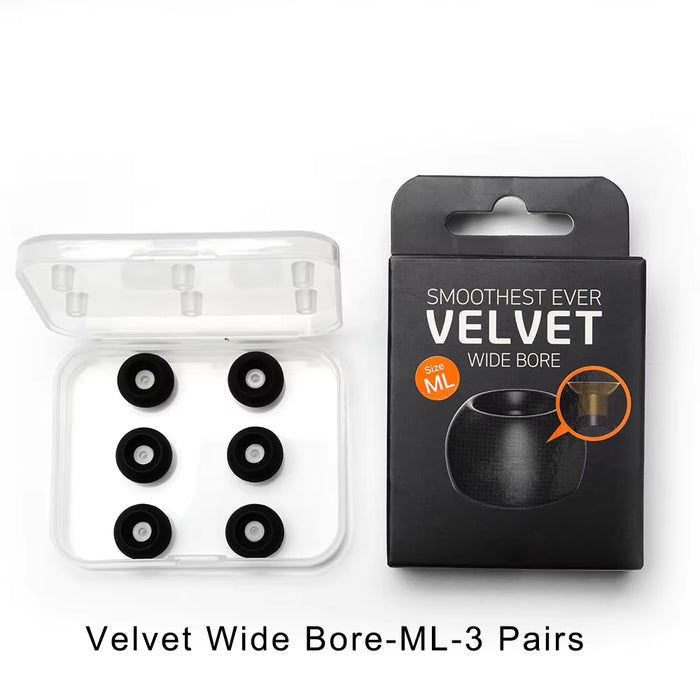 ELOIT / DIVINUS Velvet Wide Bore Silicone Earphone Eartips For 4-6mm Nozzle, Soft Deeply Ear Tips For Earbuds Dunu AFUL