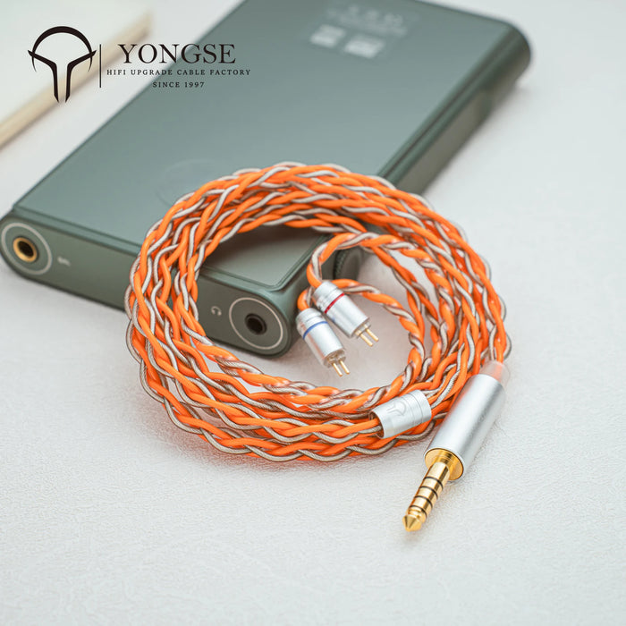 YONGSE Bounty High Purity Single Crystal Silver-plated Copper Litz Upgrade Earphone Cable Gold Plated Plug