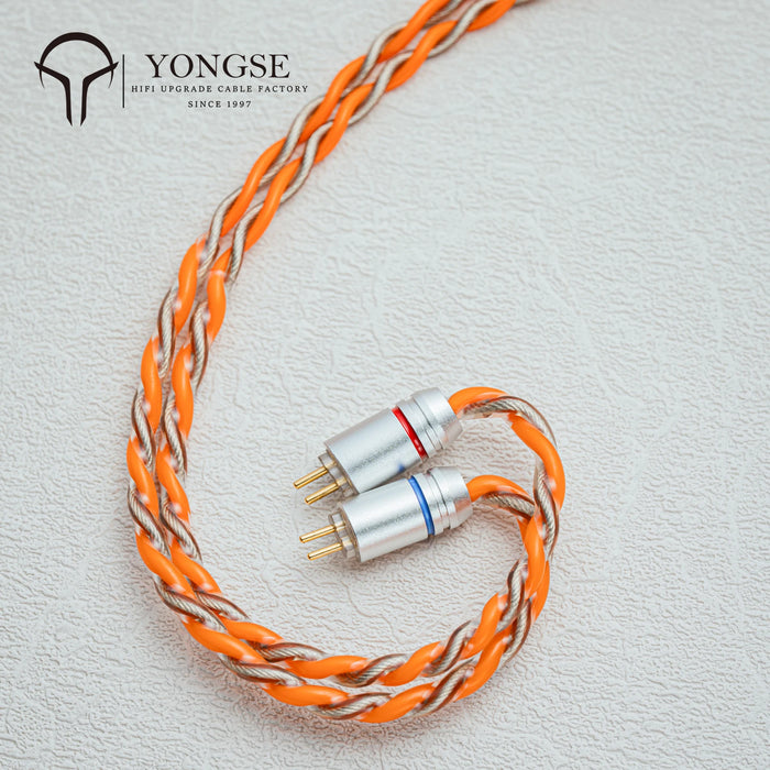 YONGSE Bounty High Purity Single Crystal Silver-plated Copper Litz Upgrade Earphone Cable Gold Plated Plug