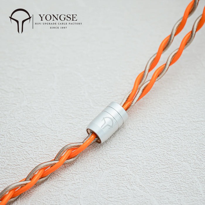 YONGSE Bounty High Purity Single Crystal Silver-plated Copper Litz Upgrade Earphone Cable Gold Plated Plug