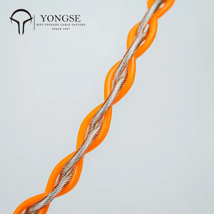 YONGSE Bounty High Purity Single Crystal Silver-plated Copper Litz Upgrade Earphone Cable Gold Plated Plug