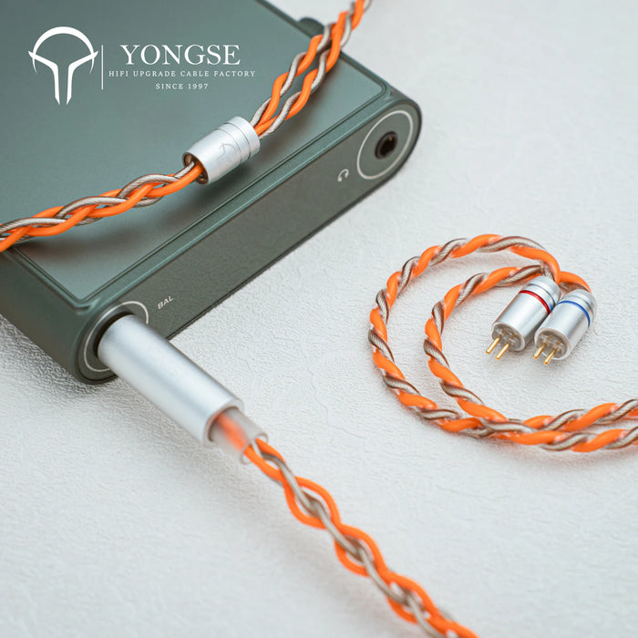 YONGSE Bounty High Purity Single Crystal Silver-plated Copper Litz Upgrade Earphone Cable Gold Plated Plug