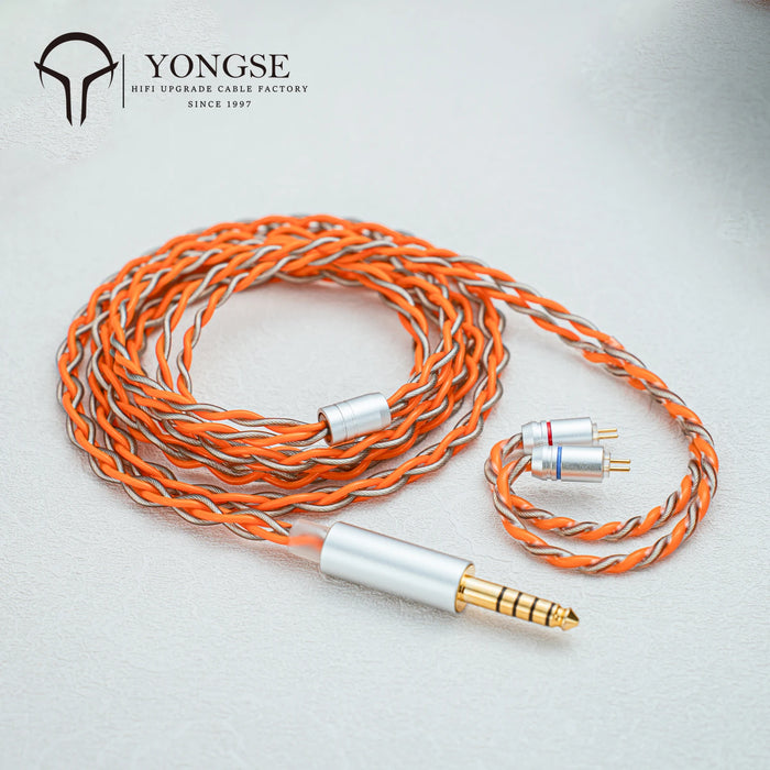 YONGSE Bounty High Purity Single Crystal Silver-plated Copper Litz Upgrade Earphone Cable Gold Plated Plug