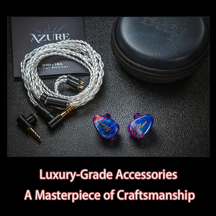 BEEP Audio Azure 10mm+8mm 2DD+1BA(Knowles) In-ear Earphones High-Quality Sound Comfortable Wired Earbuds 3.5mm+4.4mm Cable