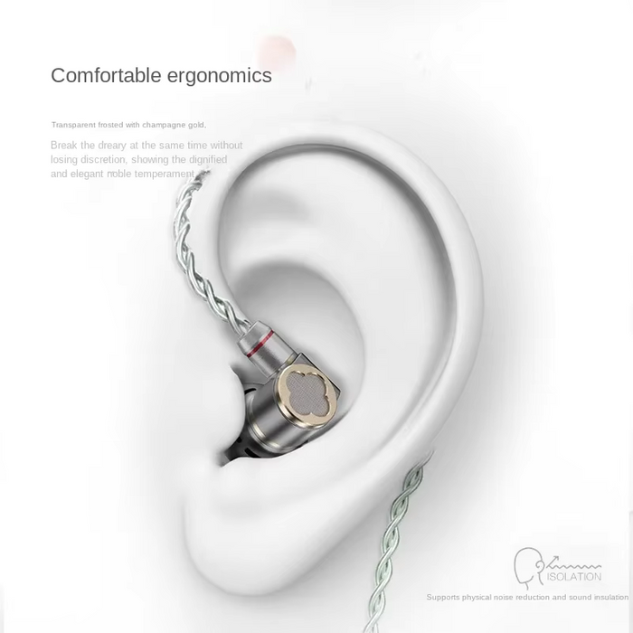 Astrotec Lyra Clover/Limited Flagship Flat Headset Hifi Wired Earphone Flat Head Plug Earburd Metal Music Headphones