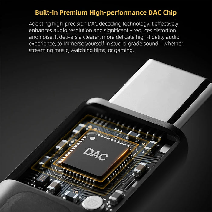KZ AM02 Portable DAC Decoding Amplifier USB C to 3.5mm Audio Adapter with Professional 4-Stage EQ Tuning