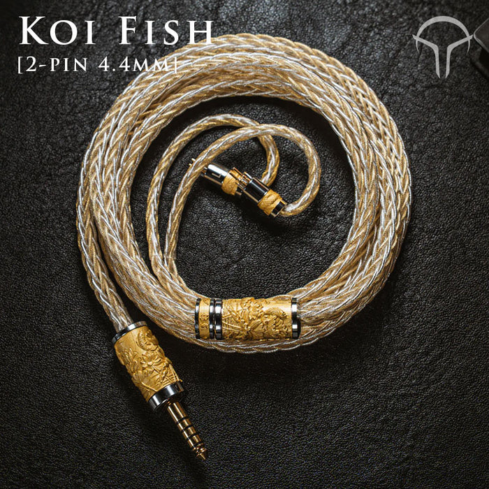 YONGSE Koi Fish Pure Silver x Gold-plated Silver Litz Upgrade Headphone Cable – 0.78mm 2Pin 3.5mm/4.4mm