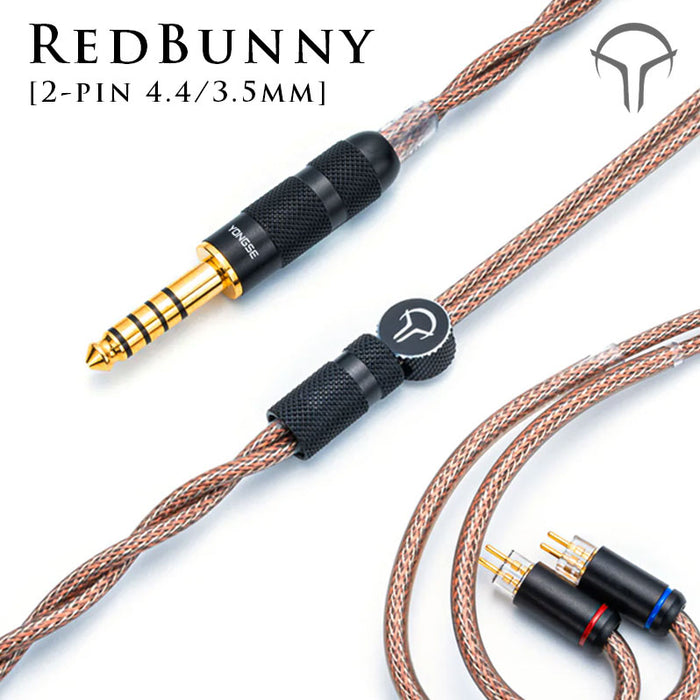 Yongse RedBunny Mono-crystal Cu+ Silver-plated Mono-crystal Copper Core Graphene Shielding Earphones Upgrade Cable